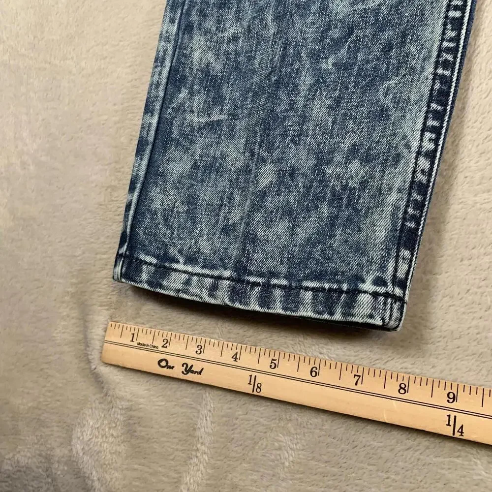 Black Jeans Mens 30x32 Blue Relaxed‎ Straight Leg Distressed Denim Vintage Style